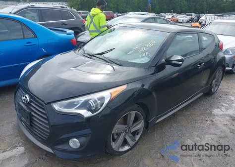 2013 Hyundai Veloster Turbo W/Black from USA, damaged, VIN KMHTC6AE7DU142860